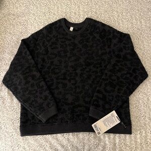 Lululemon Women’s Wool Blend Jacquard Sweater - Cheetah Pattern with Sparkle